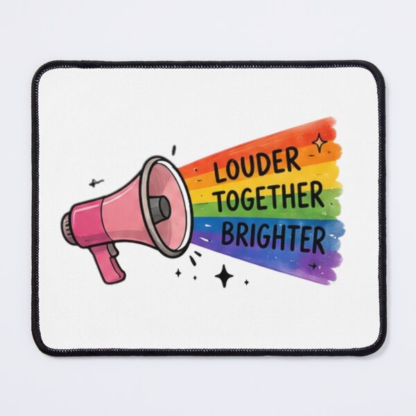 Item preview, Louder Together Brighter Rainbow Megaphone Pride designed and sold by Pixanova.