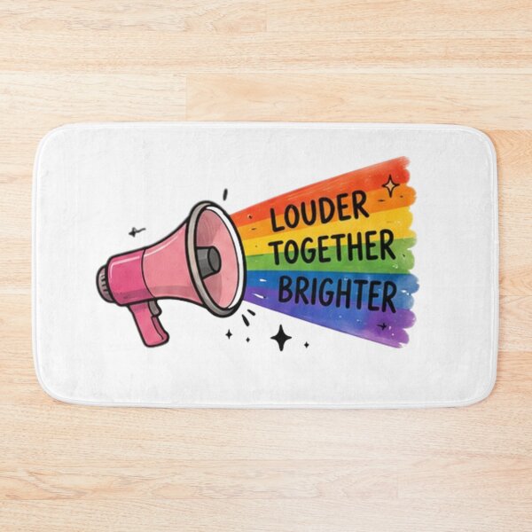 Item preview, Louder Together Brighter Rainbow Megaphone Pride designed and sold by Pixanova.