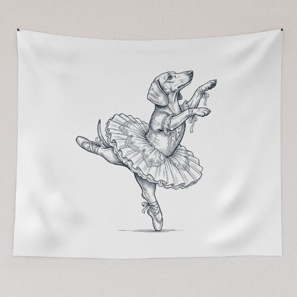 Item preview, Vintage Dachshund Ballet Dancer Ballerina Dog Lover designed and sold by dian-rody-crest.
