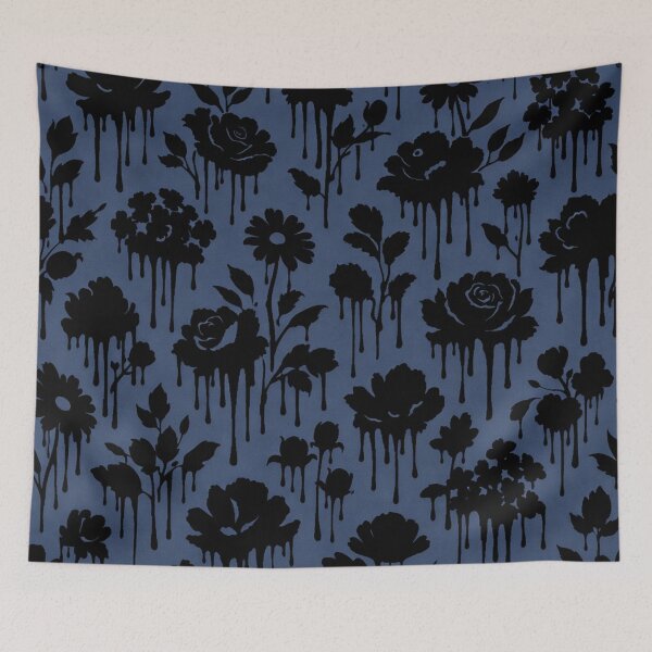 Item preview, Dark Blue Melting Floral Pattern designed and sold by Owcomm.