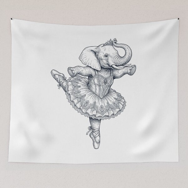 Item preview, Vintage Elephant Ballet Dancer Ballerina Animal Lover designed and sold by dian-rody-crest.