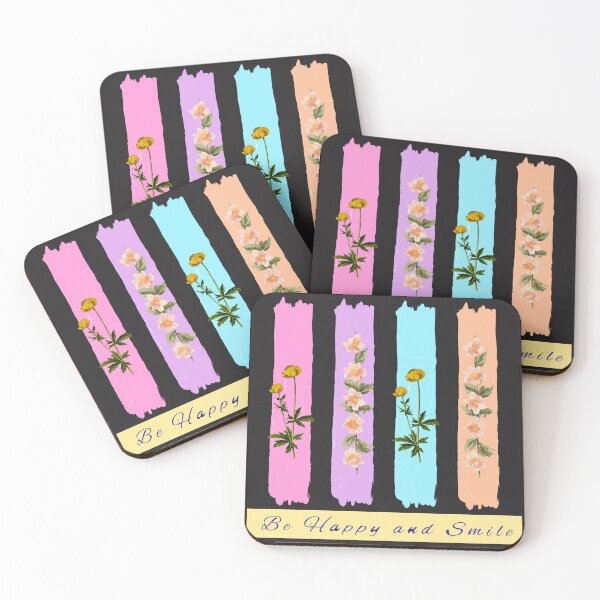 Item preview, Be Happy and Smile Pastel Floral Graphic designed and sold by SeJaa.