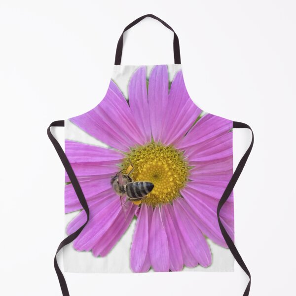 Item preview, Vibrant Pink Aster Flower with Honeybee Cutout designed and sold by BalkanBloom.