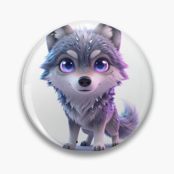 Item preview, Cute Realistic Cyberpunk Wolf of the Future - Adorable Neon Sci-Fi Animal Art designed and sold by MrArtist Shop.