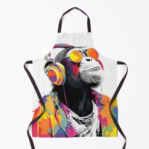 Item preview, DJ Monkey Aesthetic Ape With Colorful Headphones And Glasses designed and sold by GrinGalore.