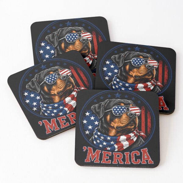 Item preview, Patriotic Rottweiler America Flag designed and sold by FlutterDtealArt.