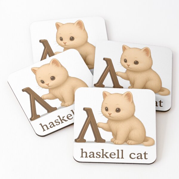 Aperçu de l'œuvre Haskell Cat – Chaton tout doux programmeur de lambda-calcul créée et vendue par Nerd Romance Café.
