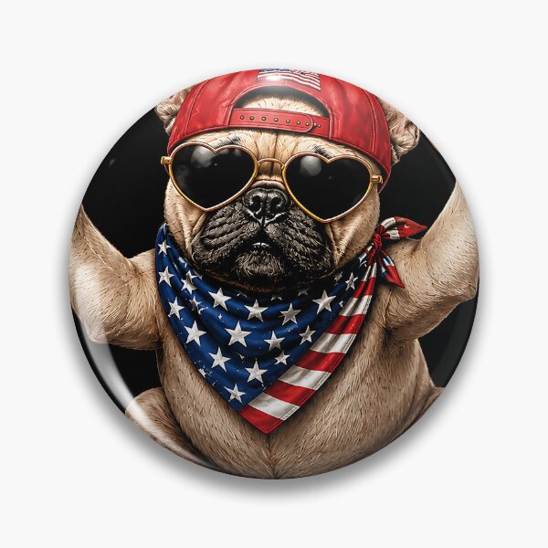 Item preview, Patriotic French Bulldog Hot Dog America designed and sold by FlutterDtealArt.