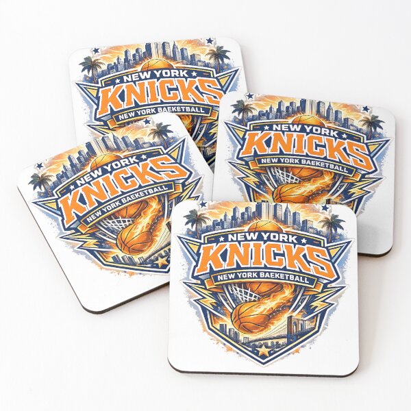 Item preview, New York Knicks Skyline and Brooklyn Bridge Basketball Shield Art designed and sold by Jaideep Walia.