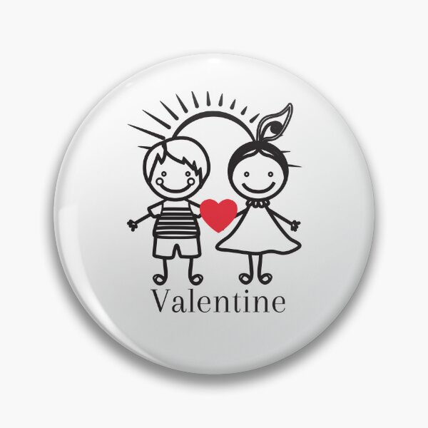 Item preview, Sweet Valentine Stick Figure Boy Girl Heart designed and sold by Flirt-Teez.