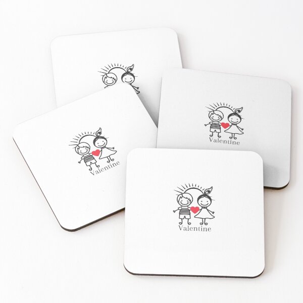 Item preview, Sweet Valentine Stick Figure Boy Girl Heart designed and sold by Flirt-Teez.