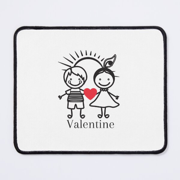 Item preview, Sweet Valentine Stick Figure Boy Girl Heart designed and sold by Flirt-Teez.