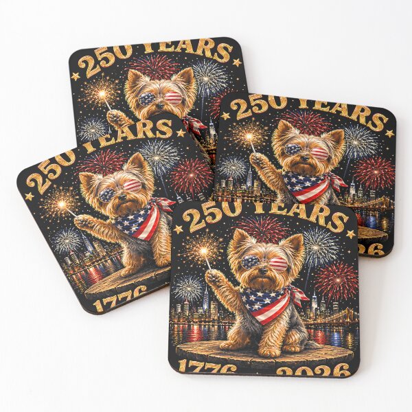 Item preview, 250 Years Yorkie Fireworks Patriotic Celebration designed and sold by FlutterDtealArt.