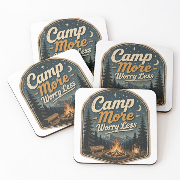 Item preview, Camp More, Worry Less – Vintage Camping Adventure T-Shirt designed and sold by MJ-by-Dharan.