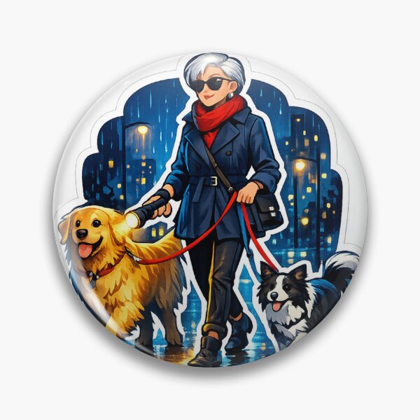 Item preview, Old woman walking her dogs at night designed and sold by Eif53.