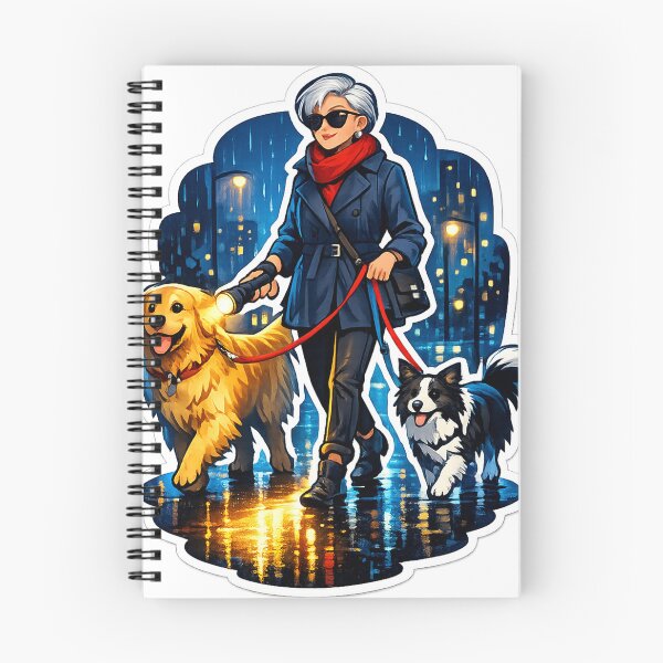 Item preview, Old woman walking her dogs at night designed and sold by Eif53.