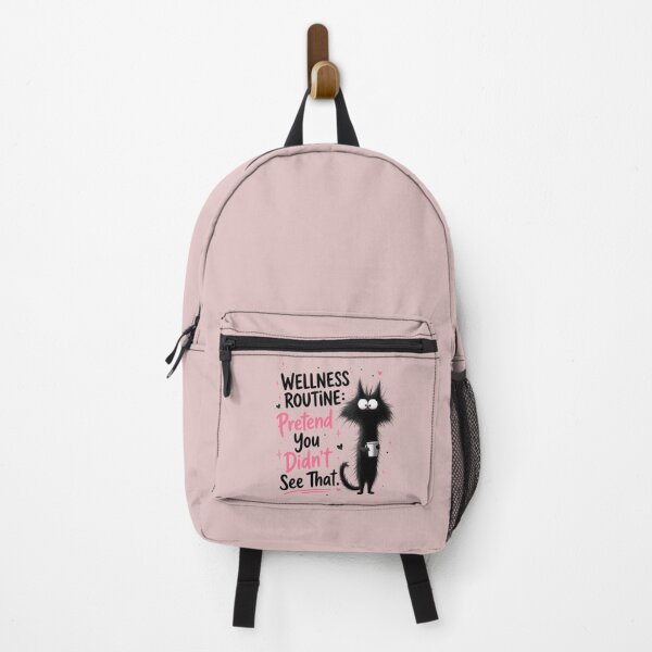 Item preview, Wellness Routine Pretend You Didn't See That Funny Crazy Black Cat Art designed and sold by PrintAura15.