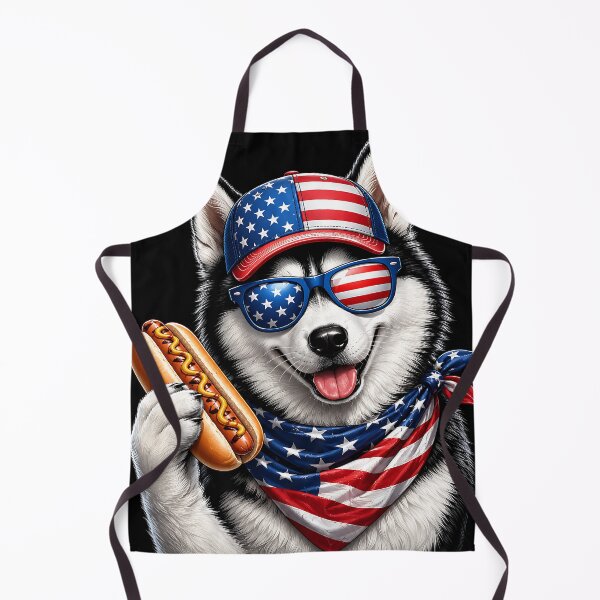 Item preview, Patriotic Husky Hot Dog Americana designed and sold by FlutterDtealArt.