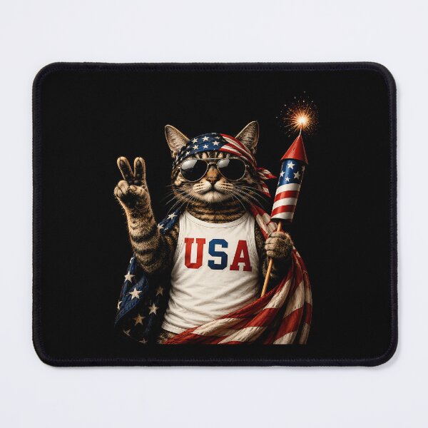 Item preview, Patriotic Cat USA Firework designed and sold by FlutterDtealArt.