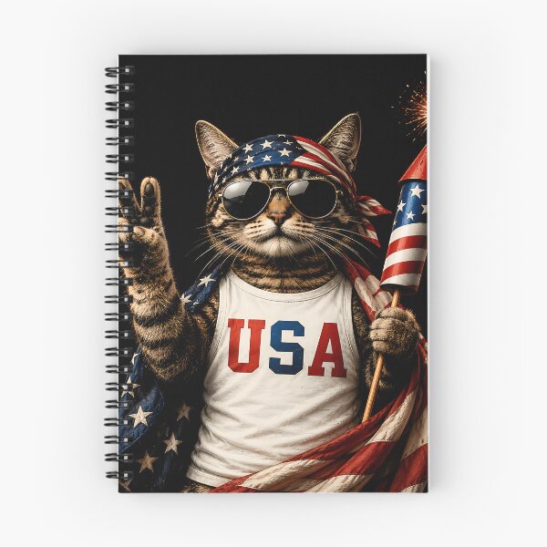 Item preview, Patriotic Cat USA Firework designed and sold by FlutterDtealArt.