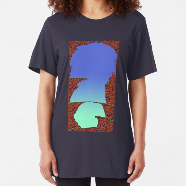 Blue Cavern (Worms 1) - ohms' Custom Worms Armageddon Level Slim Fit T-Shirt