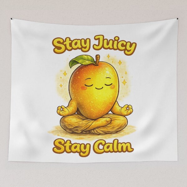 Item preview, Stay Juicy Stay Calm Meditating Mango Yoga Motivational Design designed and sold by irfanshikh.