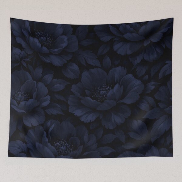 Item preview, Midnight Navy Peonies Floral Pattern designed and sold by Owcomm.