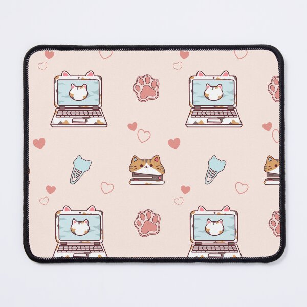 Item preview, Kawaii Cat Laptop School Stationery Pattern designed and sold by BGMeYou.