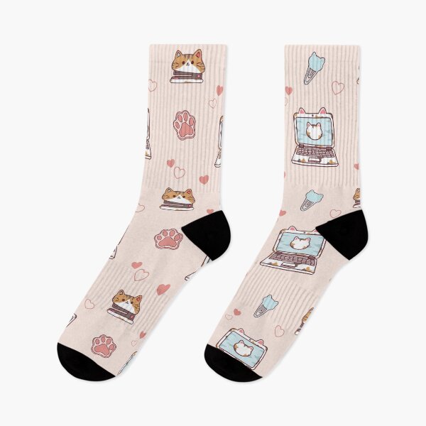 Item preview, Kawaii Cat Laptop School Stationery Pattern designed and sold by BGMeYou.