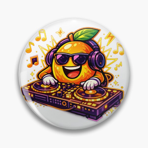 Item preview, DJ Orange Funny Music Party Tropical Fruit DJ Character Design designed and sold by irfanshikh.