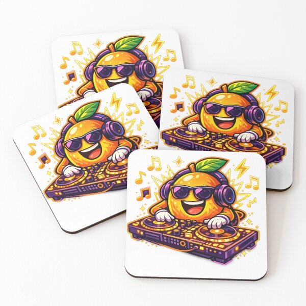 Item preview, DJ Orange Funny Music Party Tropical Fruit DJ Character Design designed and sold by irfanshikh.