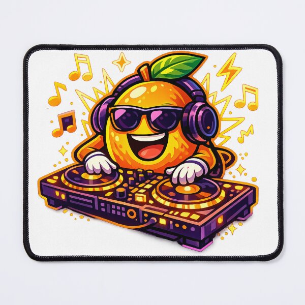 Item preview, DJ Orange Funny Music Party Tropical Fruit DJ Character Design designed and sold by irfanshikh.