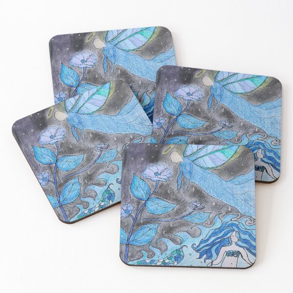 Item preview, Mystical Blue world with mermaids and angels designed and sold by Raineylanes.