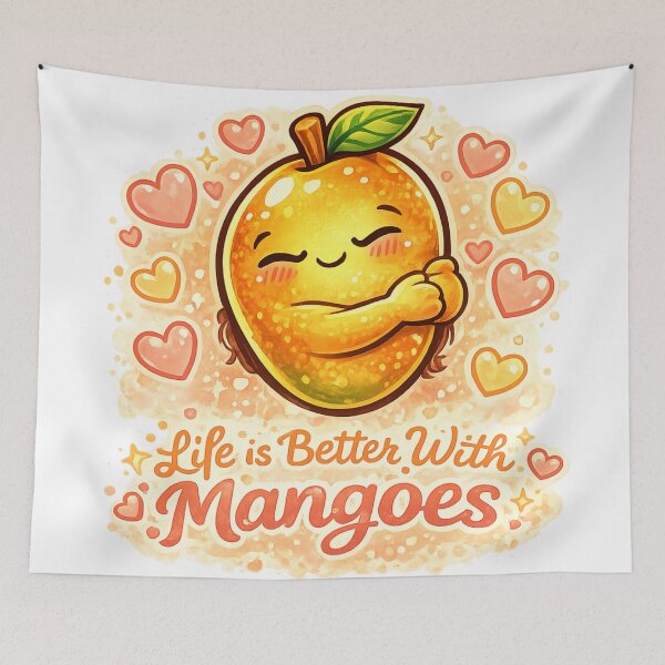 Item preview, Life Is Better With Mangoes Cute Mango Hug Heart Quote Design designed and sold by irfanshikh.