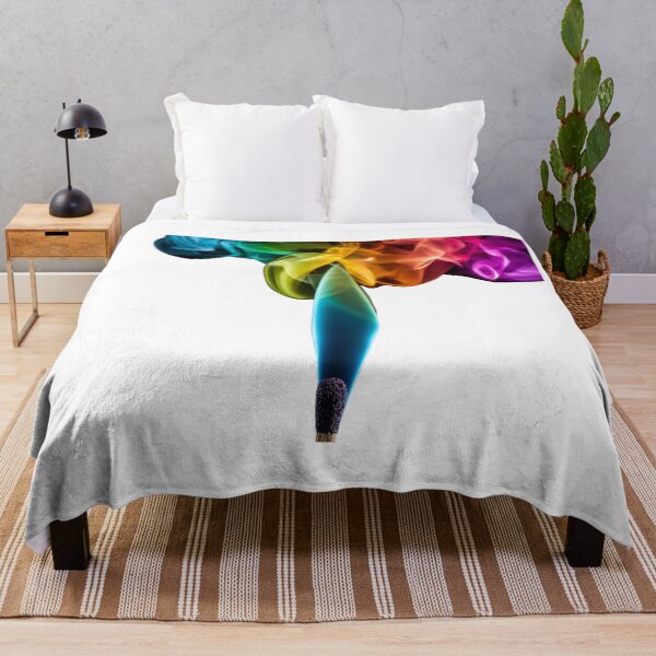 Item preview, High-Contrast Rainbow Smoke Matchstick - Colorful Abstract Ink Art designed and sold by alalame.