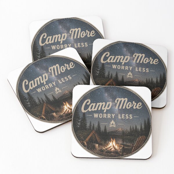 Item preview, Starry Night Campfire Adventure – Camp More Worry Less T-Shirt designed and sold by MJ-by-Dharan.