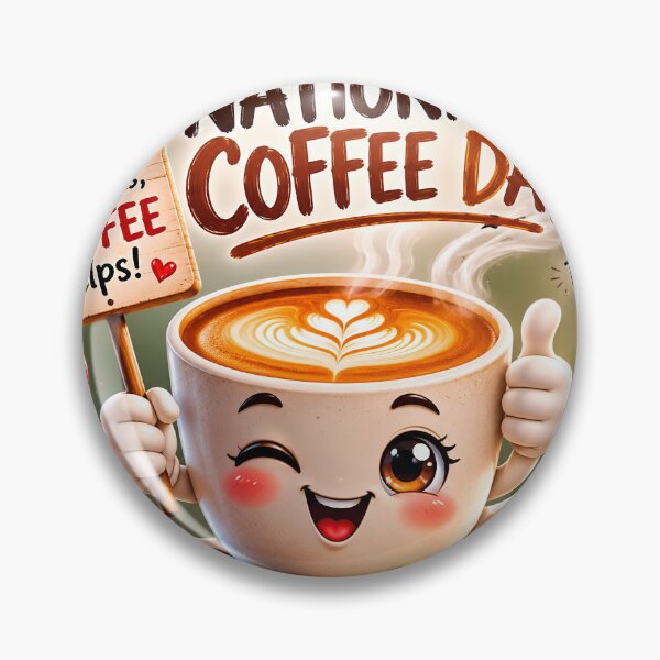 Item preview, Happy National Coffee Day – Cute Coffee Cup Celebration designed and sold by Artisan Finds Online.