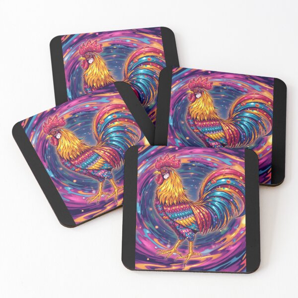 Item preview, Psychedelic rooster designed and sold by whatthefoxsays.