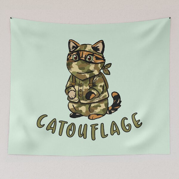 Item preview, Catouflage Cat | Cute Camouflage Kitty Pun designed and sold by Fun Funky Designs.