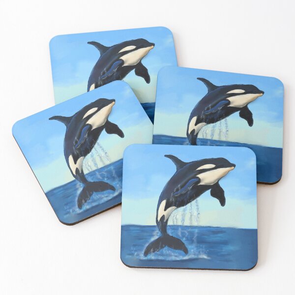 Item preview, Summer Orca Splashing Ocean Waves Digital Illustration designed and sold by hopenoli_art.