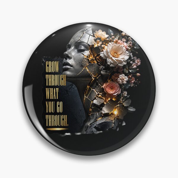 Item preview, Grow Through What You Go Through - Kintsugi Surreal Flower Art Sticker designed and sold by Scro-Ciob-Shop.
