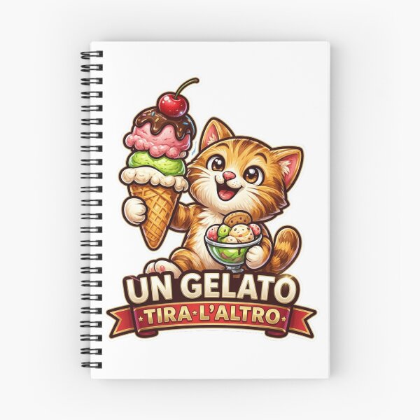 Item preview, Cute Cat Eating Ice Cream Italian Quote T-Shirt designed and sold by styledigital.