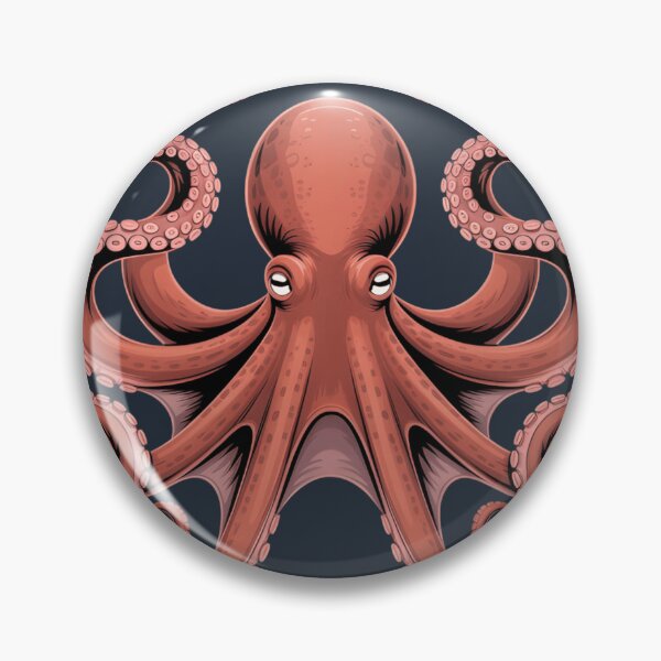 Item preview, Vintage Red Octopus T-Shirt & Sticker – Nautical Sea Creature Illustration for Ocean and Marine Life Lovers designed and sold by ZyxDes.