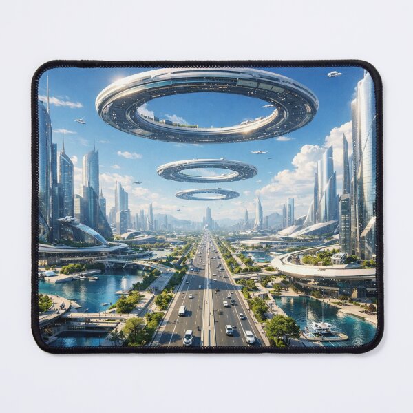 Item preview, Floating future metropolis vision designed and sold by Sigtrix.