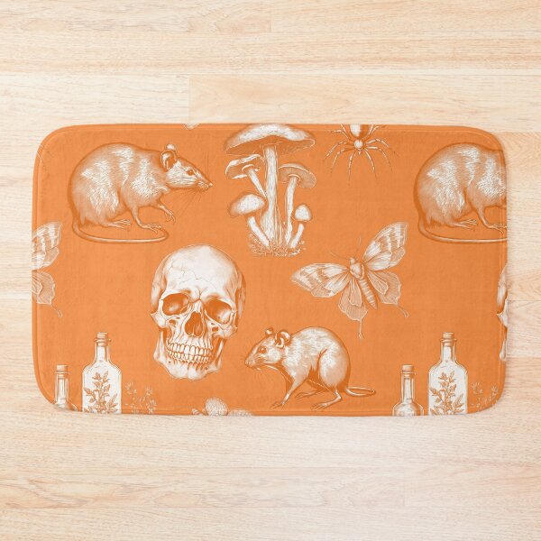 Item preview, Rat and Skull a Light Gothic Orange Goblinore pattern for Halloween and Summerween  designed and sold by CanisArtStudio.