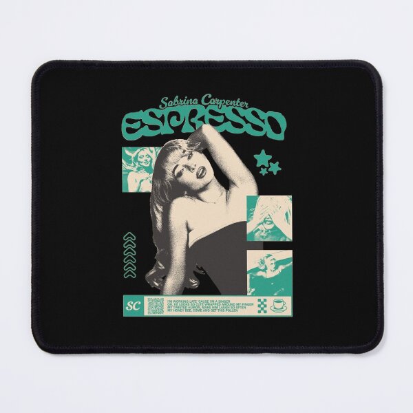 Item preview, Sabrina Carpenter Espresso Retro Teal Music Graphic designed and sold by RustBloomart.
