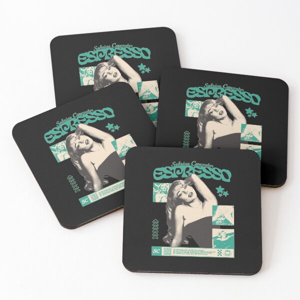 Item preview, Sabrina Carpenter Espresso Retro Teal Music Graphic designed and sold by RustBloomart.