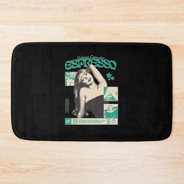 Item preview, Sabrina Carpenter Espresso Retro Teal Music Graphic designed and sold by RustBloomart.