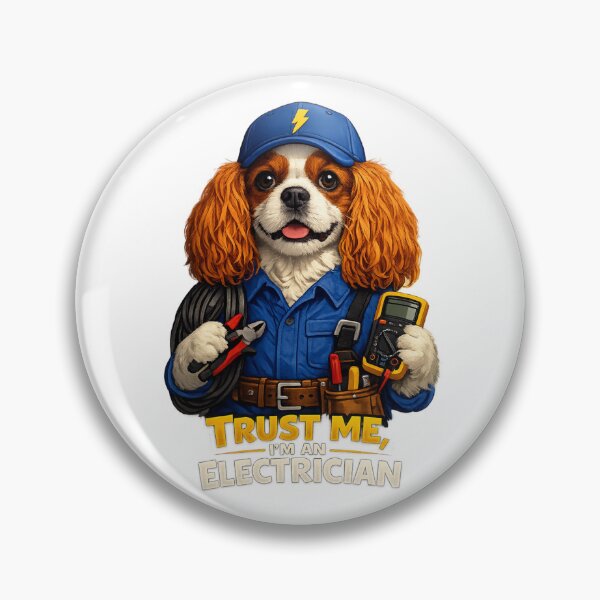 Item preview, Trust Me, I'm an Electrician Blenheim Cavalier designed and sold by SpottyRainbow.
