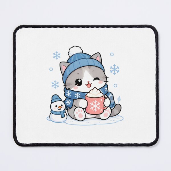 Item preview, Cute Winter Cat with Hot Cocoa designed and sold by Cat Lady.